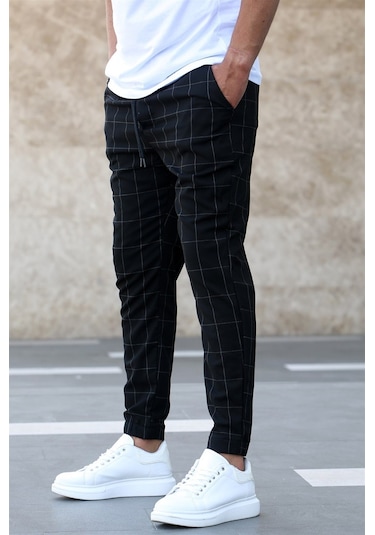 Madmext Madmext Ekoseli Siyah Jogger Mad4081-siyah Siyah