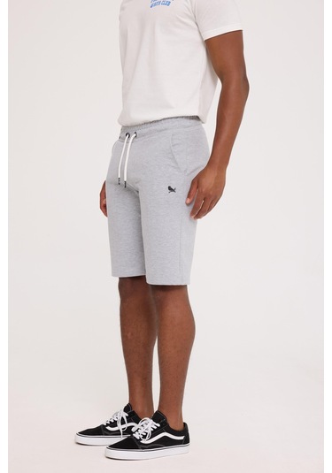 The Crow Tango Sweatshort Gri Melanj Polyester Pamuk Şort Gri Melanj