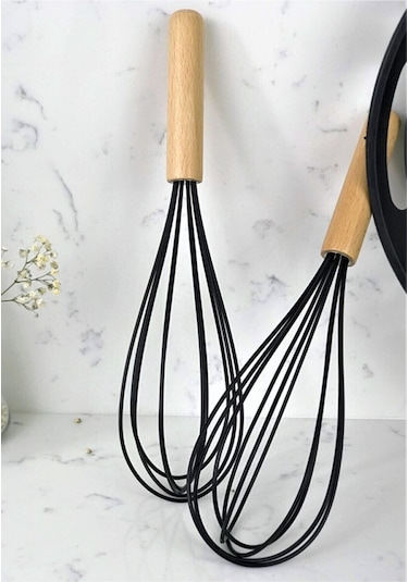 Bambu Saplı Silikon Çırpıcı Siyah 1 Adet