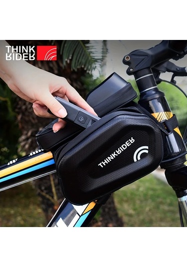 Willowhaven Thinkrider Su Geçirmez Bisiklet Çerçeve Çantası Siyah 7 İnç Telefonlar İçin Ahşap