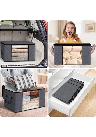 Cbtx 35l 50x35x20cm Yatak Altı Dokumasız Konteyner Kutusu Battaniye Yorgan Saklama Çantası