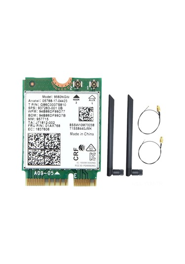 Geeksen 9560ngw İç Ortağın Çift Bantlı Kablosuz Ağ Kartı + 2 Anten İle Çift Adaptör Kablosu