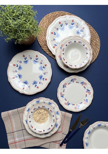 Porser Pamela Yemek Takımı 6 Kişilik 24 Parça Fly24ykprs1055 Çok Renkli