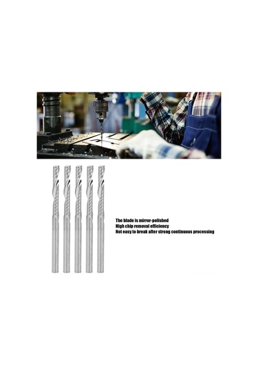 Youmex 5 Adet Tungsten Çelik Spiralli Freze: 3.175mm Uç, 22mm Blok Uzunluğu - Ahşap Oyma Aksesuarı, Keskin Ve Dayanıklı