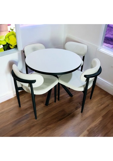 Yeliz Mutfak Masası Takımı 4 Kişilik Polo001 Yeliz1 Beyaz