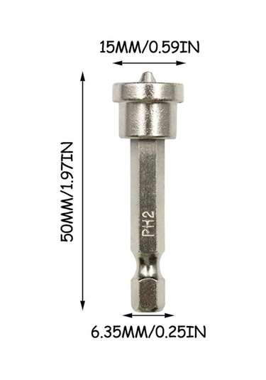 Tongxida 5'li Alçıpan Vidalama Uç Seti - Derinlik Ayarlı, Kaymaz Ph2 Uçlar