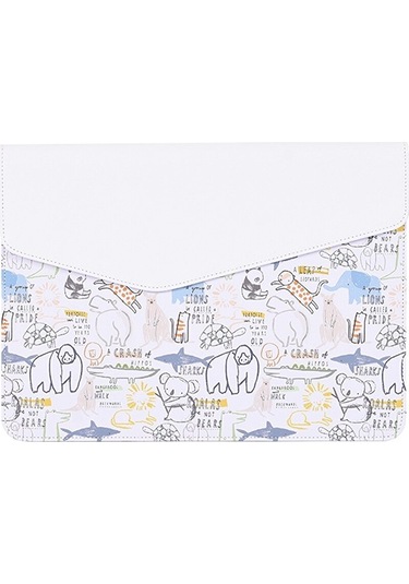 Canvas Artisan E50-13 14 Inç Dizüstü Bilgisayar Kasası Hayvanlar Desen Baskısı Manyetik Kapak Zarfı Dizüstü Bilgisayar Kılıfı Yurt Dışından