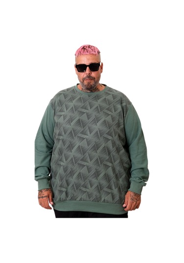 Mode Xl Erkek Bisiklet Sweatshirt Selanik U25819 Yeşil