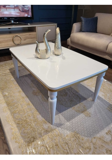 Akset Orta Sehpa Lüx Beyaz Gold