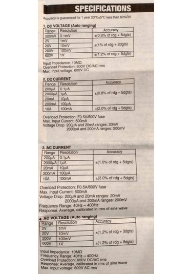 Wellhise MT 6828 Dijital Multimetre Ölçü Aleti