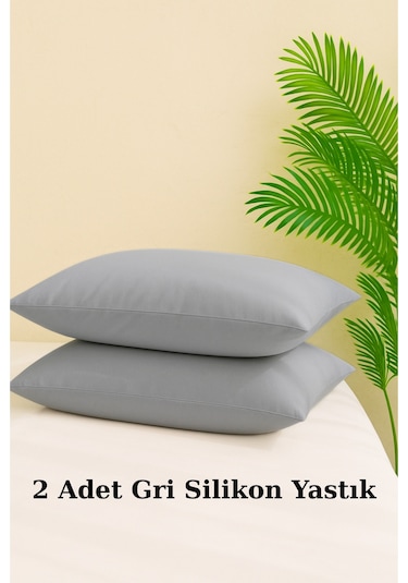 2'li Vakumlu Yastık Seti Gri Dış Kumaş 50x70 Cm