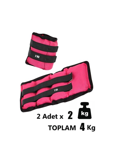 2 Kg X 2 Adet Pembe El Ayak Bileği Ağırlığı + Atlama İpi Pembe