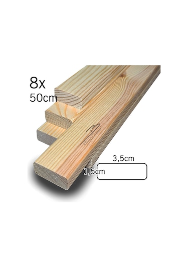 Çam Masif Silinmiş Kuru Tahta Hobi Çıta Oval Kenar