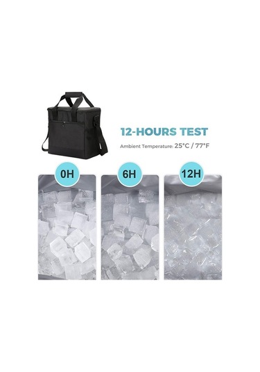 Pazly Pratik & Şık Isı Koruyucu Yemek Çantası - Su Geçirmez, Taşınabilir Siyah Siyah