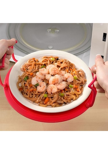 Kırmızı Katmanlı Buharda Pişirilmiş Rafların Çok Fonksiyonlu Mikrodalga Isıtması Palet Rafları Kırmızı