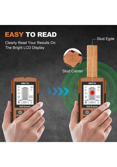 Pazly 5'i 1 Arada Akıllı Dübül/direk Dedektörü & Metal Tarayıcı: Hd Ekran, Ses Alarm, Duvar Ve Zemin Metal Dedektörü