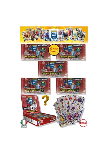 Panini Fifa 2026 Premium 5 Paket - 50 Kart 30 Core 5 Fans 5 Power 5 Jewel 5 Limited Edition