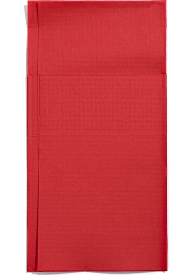 Çift Kat Kırmızı Cepli Peçete 1/8 40x40 Cm Açık Hali 1200 Adet Kırmızı