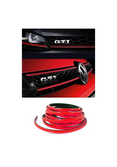 Kırmızı Nikelaj Yapışkanlı Çıta Torpido Araç Iç Dış Dekor Için