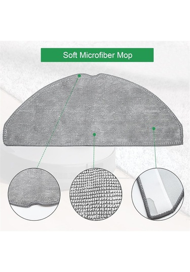 Synodicmonth Eufy L60 Robot Süpürge İçin 4'lü Yedek Parça Mop Bezi, Yıkanabilir Mikrofiber Mop Pedi Mop Bezi Aksesuarları