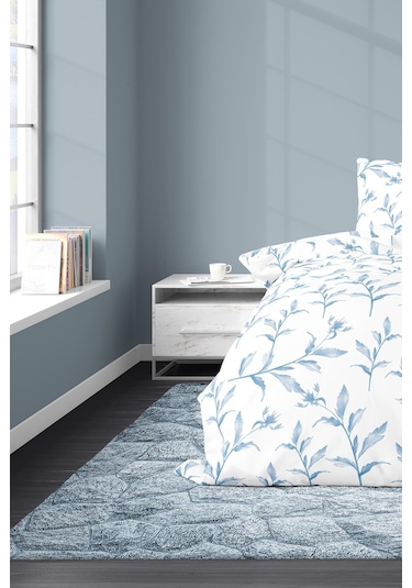 Zeynep Tekstil Ocean Pamuklu Çift Kişilik Çarşafsız Nevresim ve Yastık Kılıfı Seti Mavi