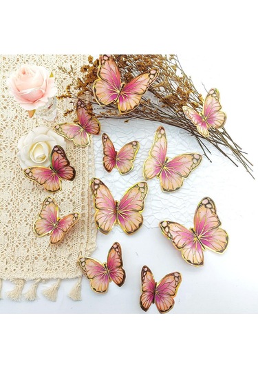 12 Adet 3d Kelebek Duvar Dekoru Lazer Kelebek Süslemeleri Doğum Günü Partisi Pasta Süslemeleri Bebek Duşu Çıkartmaları İçin Kelebek Duvar Dekoru Çıkartmaları Çok Renkli