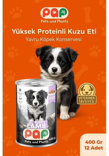 Pets And Plants Kuzu Etli Yavru Köpek Konservesi 12 x 400 G