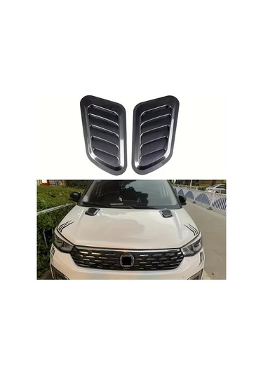 Hightower 2 Adet Evrensel Karbon Fiber Kaput Havalandırma Izgarası Siyah Oto Dekorasyon