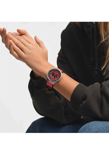 Swatch Sb07s110 Red Juıcy Kadın/erkek Kol Saati Metal