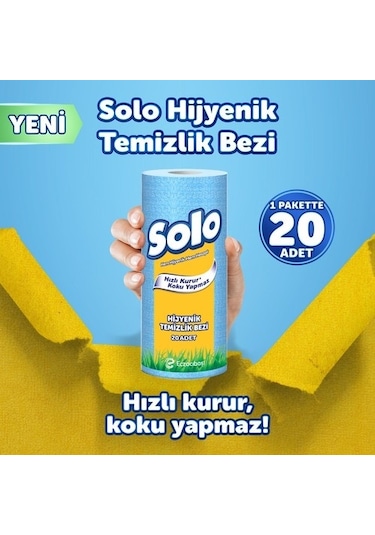 Solo Kağıt Bez 20'li Hijyenik Temizlik Bezi