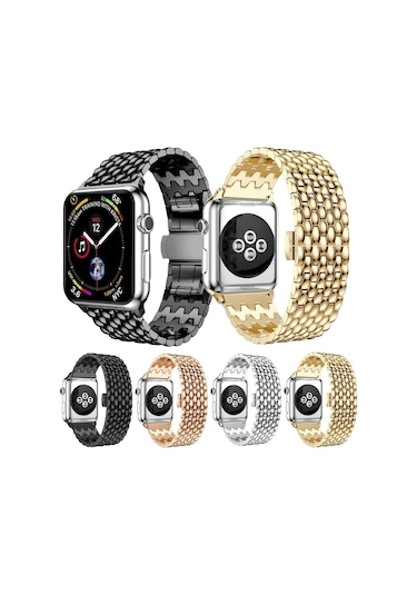 Dragon Ölçekli Doku Metal İzleme Bandı Ultra 49mm Ve Watch Ultra 2 49mm / Serisi 9 & 8 Ve 7 45mm / Se 3 & Se 2 & 6 & Se & 4 44mm / 3 & 2 & 1 42mm