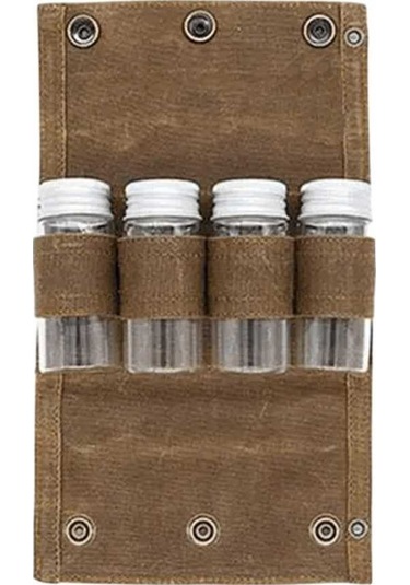 Pazly Kamp Baharat Kutusu Seti - Cam Kavanoz Ve Şişeler Haki Renk Haki