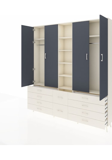 Arges Dolap 9 Raflı 10 Çekmeceli 2 Askılı 220x30x243 Aytaşı-antrasit/aytaşı Antrasıt/aytası Arges Dolap 9 Raflı 10 Çekmeceli 2 Askılı 220x30x243 Aytaşı-antrasit/aytaşı Antrasıt/aytası