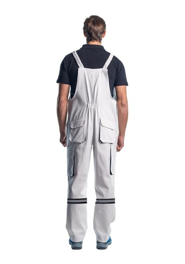 Şensel, Reflektörlü Bahçıvan Tulum, Beyaz-Siyah-8E2387- Salopet