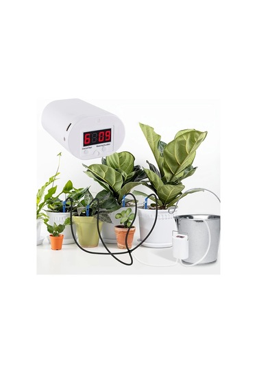 Elmpaly 8 Damlaticili Saksı Bitkileri İçin Otomatik Sulama Sistemi Zamanlayıcılı