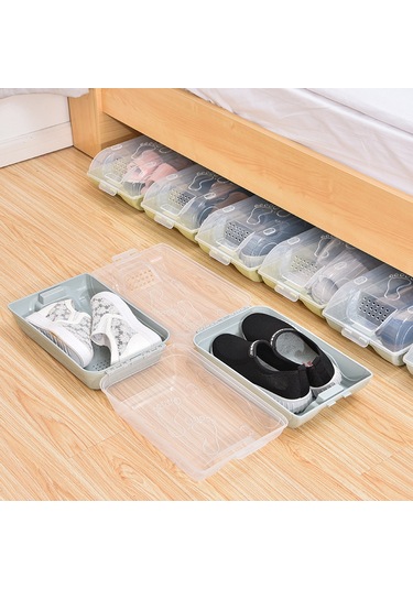 Youmex Mavi Şeffaf Klipsli Ayaklık Kutusu - Konforlu Depolama, Ev Ve Ticari Kullanım İçin, Katlanabilir Ve Stabil