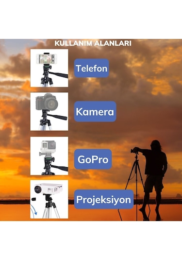 Profesyonel Fotoğraf Makinası Tripodu 4887