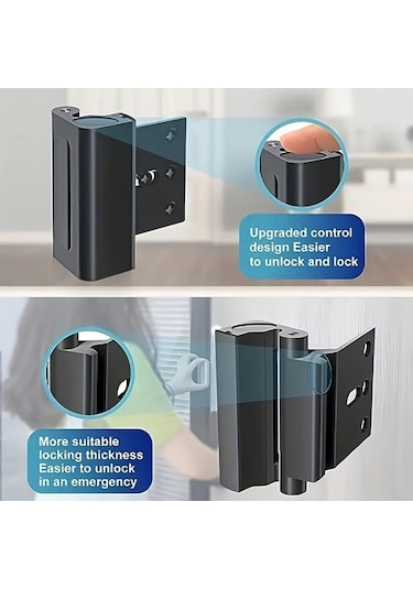 Willowhaven Gri 2 Adet Ev Güvenlik Kapı Kilidi 800 Pound Dayanıklı Gece Kilidi