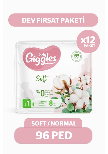 Giggles Lady Soft Hijyenik Ped Normal Dev Fırsat Paketi 96 Adet