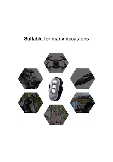 Shineyee Çok Amaçlı Güvenlik Işığı: 8 Renk Seçeneği, Ip65 Su Geçirmez, Uzaktan Kumandalı, 110mah Pil, Araçlar Ve Dronlar İçin. Siyah