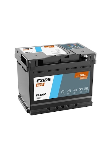 Exıde El600 12v 60ah 640a Start Stop Efb Akü Üretim Tarihi:2025