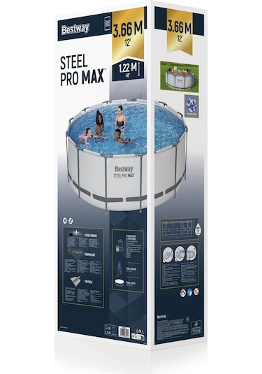Bestway 56420 Steel Pro Max Yer Üstü Prefabrik Havuz Seti 3,66 M X 1,22 M