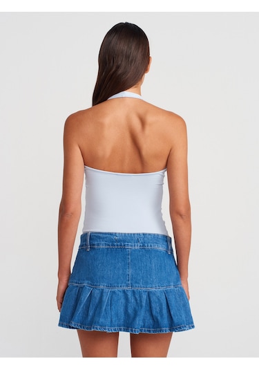 Dilvin 21052 Halter Yaka Top-açık Mavi Açık Mavi