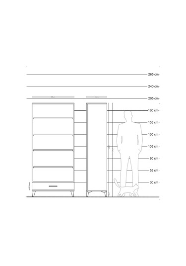 Hyperion Dolap 5 Raflı Tek Çekmeceli 88x44x195 Çam-çam Çam