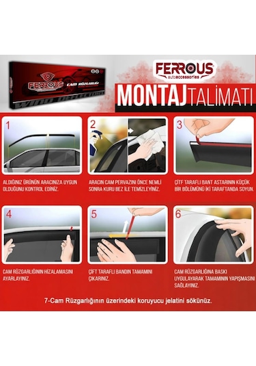 Dacia Sandero Stepway Ferrous Cam Rüzgarlığı 4lü Set 2021 Ve Üstü