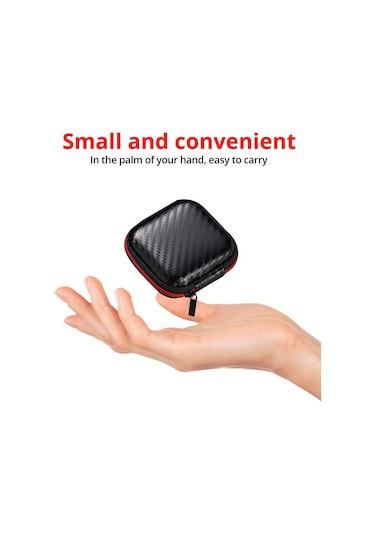 Fonken Kulaklık Tel Düzenleyici Kutusu Mini Saklama Kutusu Eva Taşınabilir Saklama Çantası Kutusu Kulaklık Hafıza Kartı Kablosu Gadget