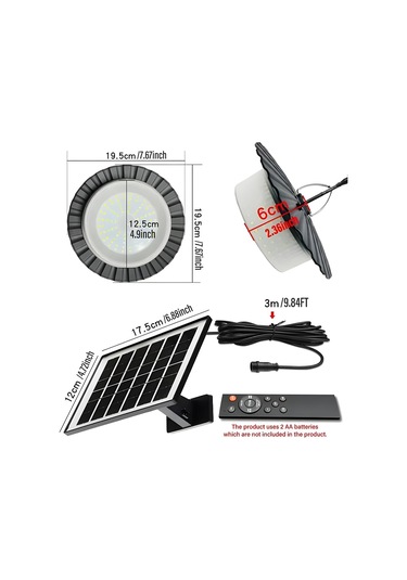 244-led Hareketli Sensörlü Güneş Enerjili Sarkıt Işık, Güneş Enerjili Kulübe Işığı Siyah