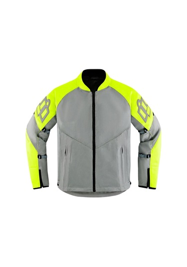 Icon Mesh Af Korumalı Motosiklet Montu Gri Sarı