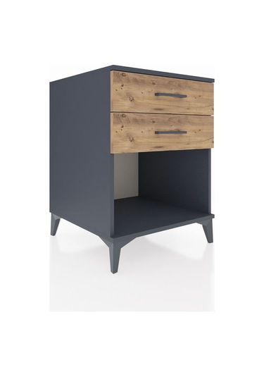 Kronos Komodin 2 Çekmeceli 60x59x80 Antrasit-çam Antrasit
