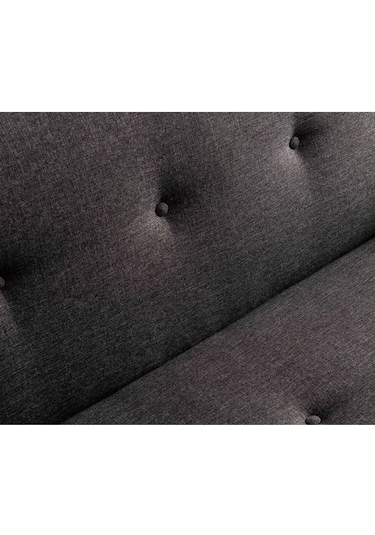 Pafu Hiko Üçlü Yataklı Koltuk - Koyu Gri Keten Koyu Gri